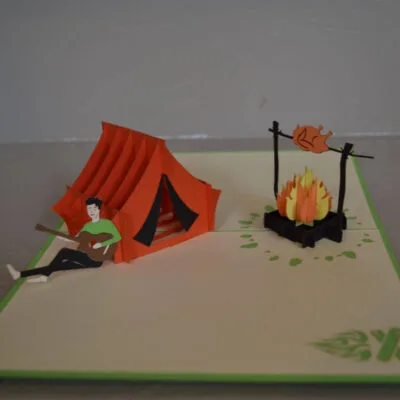 pop-up kaart kamperen
