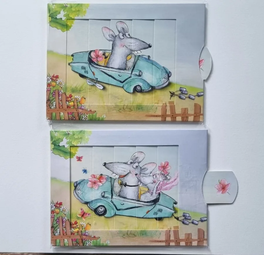 schuifkaart muizen op huwelijksreis