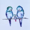 postkaart aquarel vogelfamilie